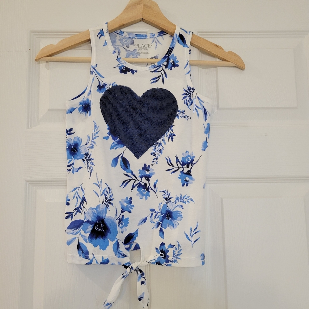 NWOT Sleeveless Girls Flip Sequin Tank, Size 7/8